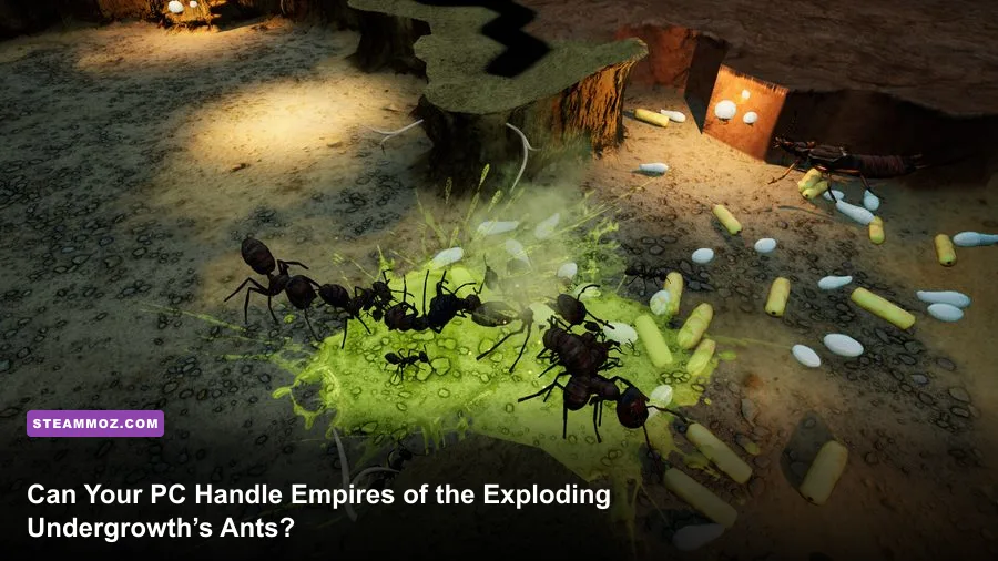 Empires of the Undergrowth exploding ants fighting enemy insects in a colony