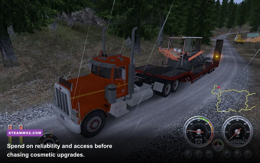 18 Wheels of Steel Extreme Trucker 2 truck selection and garage upgrade gameplay