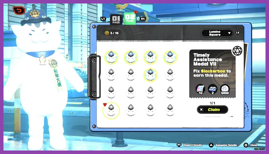 Officer Mewmew medal reward interface in Zenless Zone Zero Lumina Square