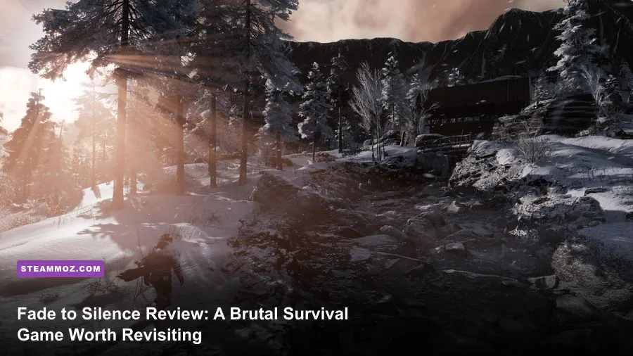 Ash standing in the frozen wasteland in Fade to Silence