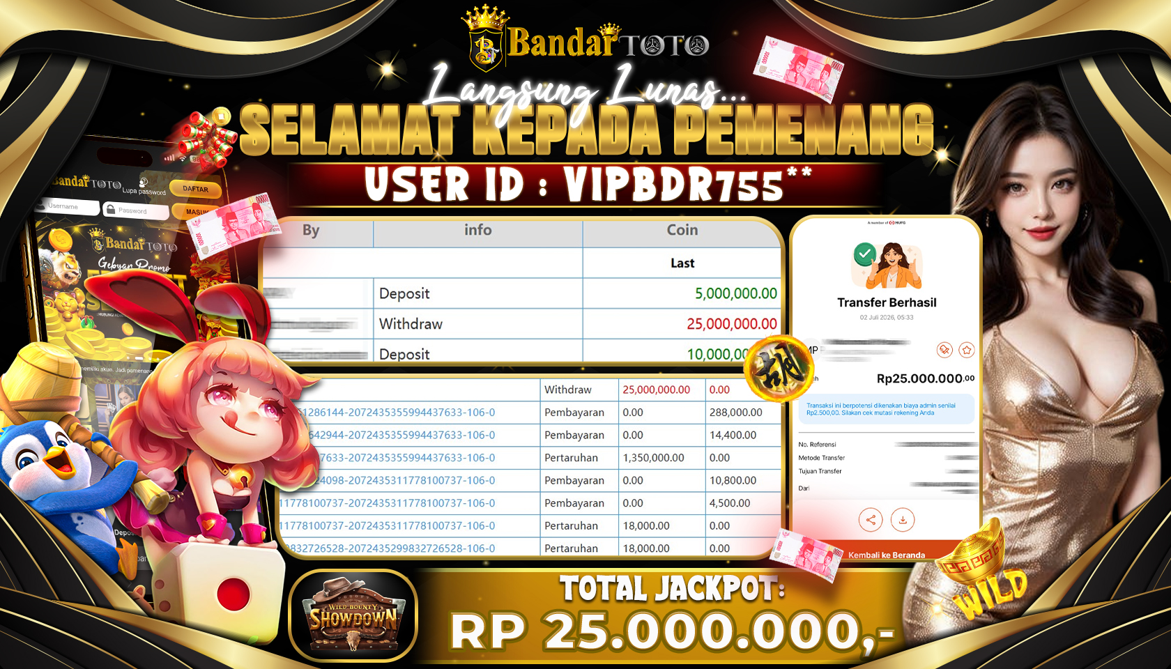 BANDARTOTO JACKPOT PG-WILD BOUNTY SHOWDOWN 25 JUTA DIBAYAR LUNAS,-