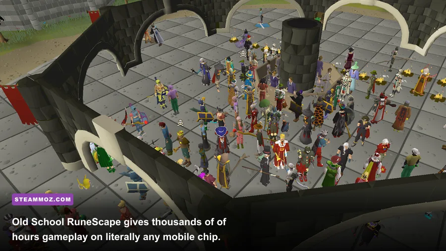 Old School RuneScape Grand Exchange trading hub filled with players