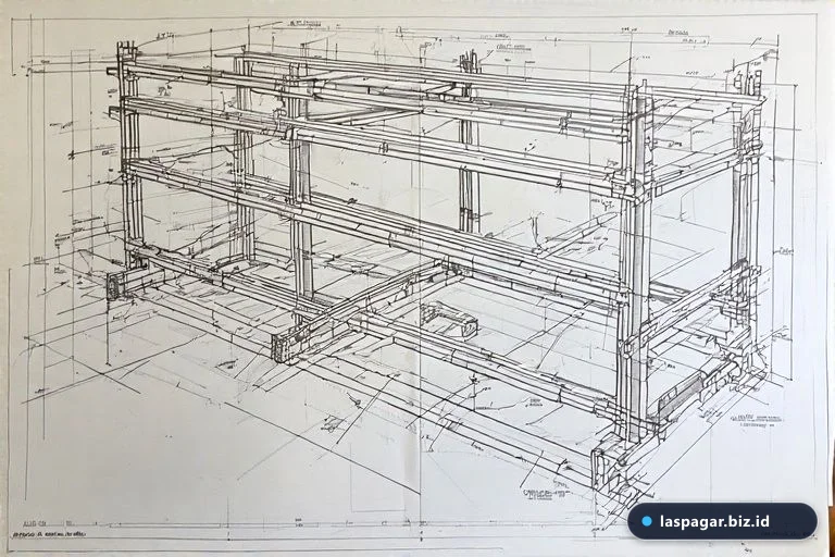Diagram spesifikasi ukuran ideal rak pot besi hollow bertingkat