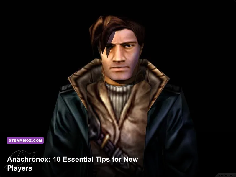 Sly Boots standing in Anachronox city in the classic RPG