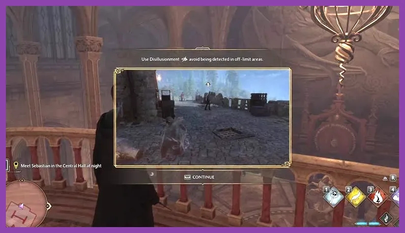 Character casting Disillusionment spell to sneak up on an eyeball chest