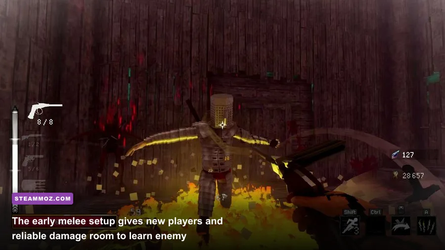 Blood Rush starting weapon melee build during early gameplay