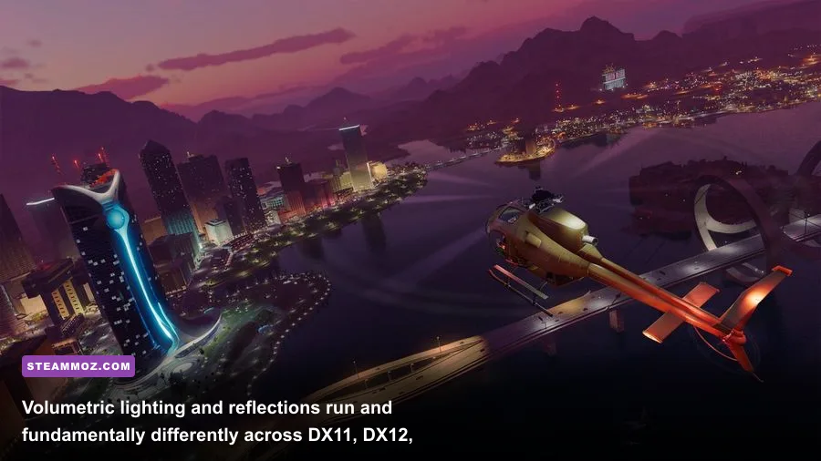 Night time cityscape with neon reflections in Saints Row 2022