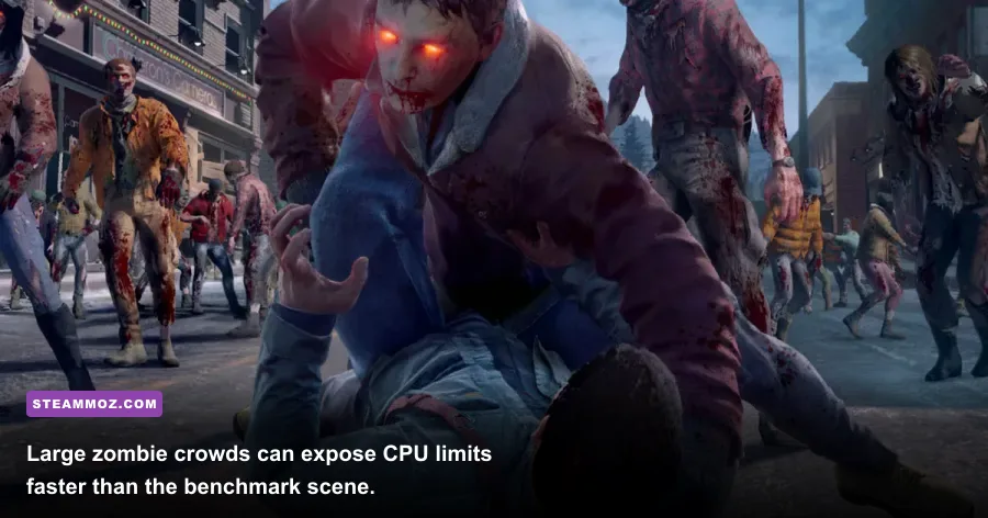 Frank West battling a large zombie horde in Dead Rising 4