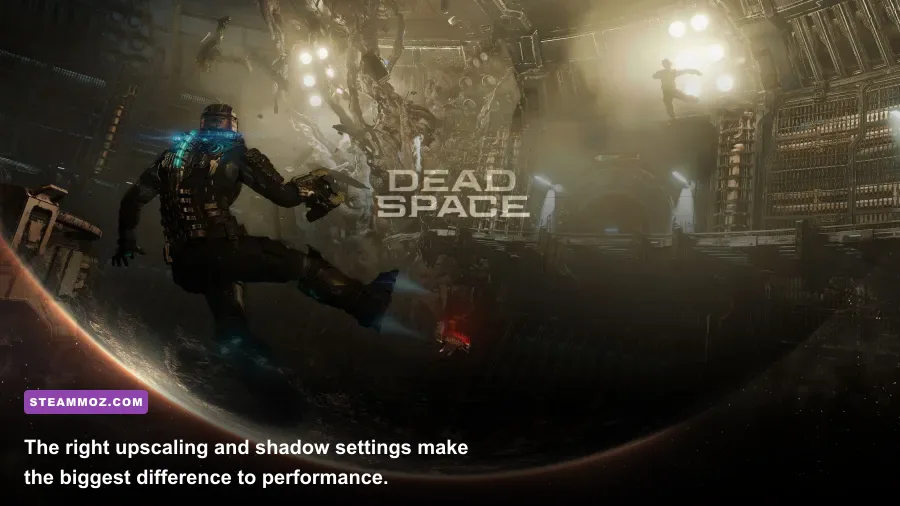 Dead Space Remake PC graphics menu showing resolution scaling and quality options