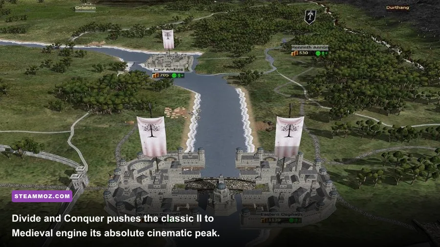 Epic siege battle at Minas Tirith in Third Age Total War Divide and Conquer mod