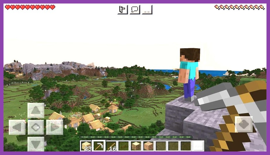 A vibrant Minecraft-like world on an Android device