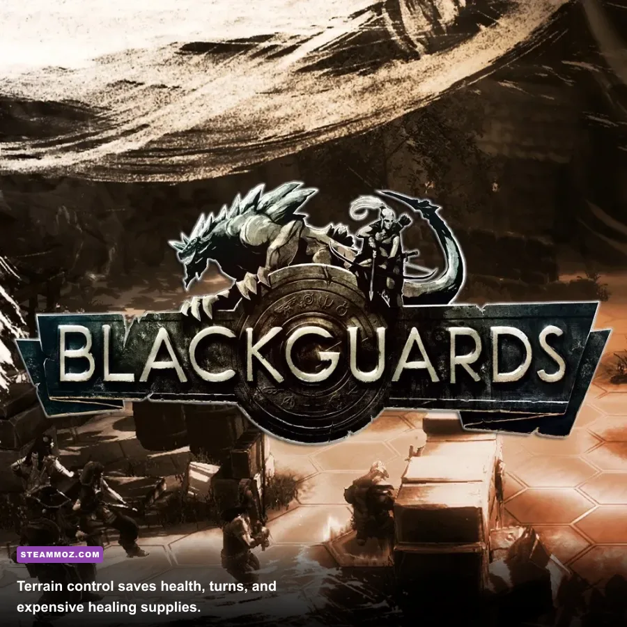 Blackguards tactical battle using terrain obstacles traps and ranged attacks