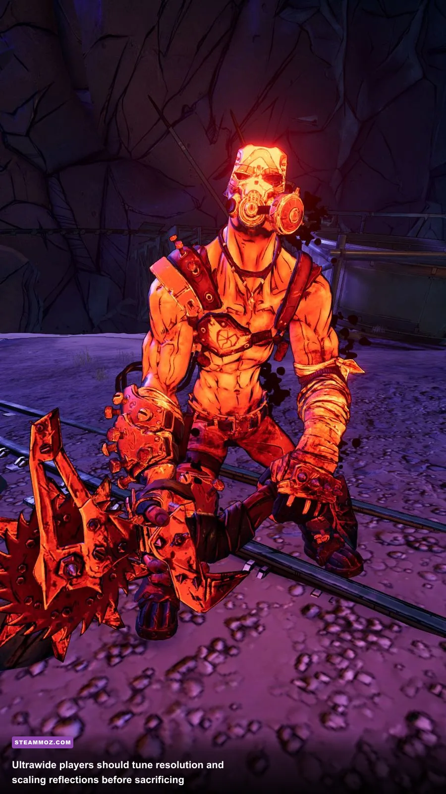 Borderlands 3 Psycho Krieg ultrawide PC gameplay in a colorful mindscape arena