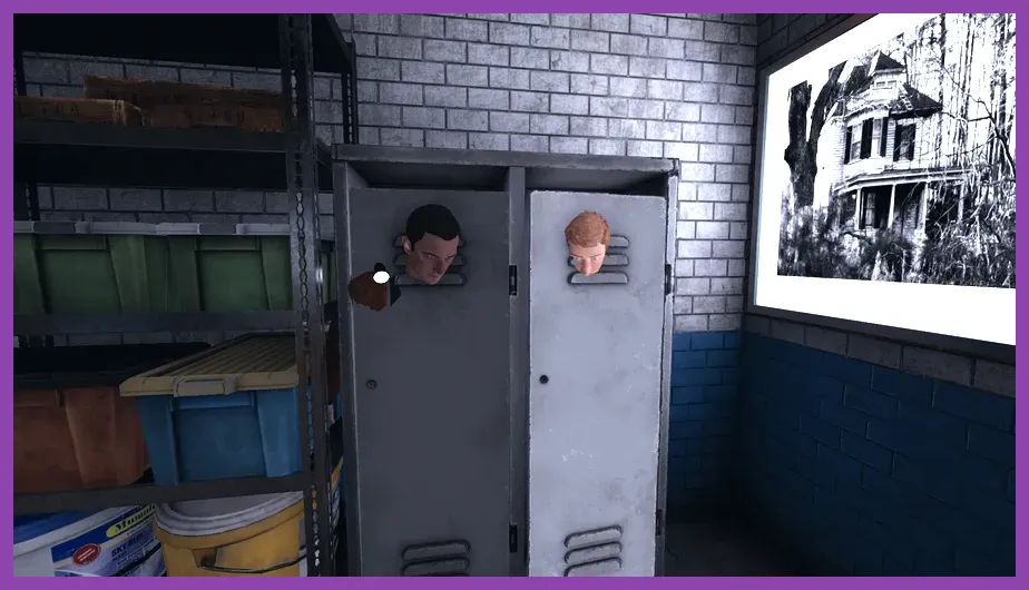 Phasmophobia player hiding inside a locker
