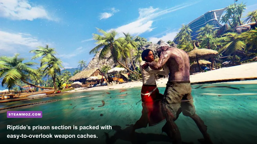 Dead Island Riptide prison armory containing hidden weapons and supplies
