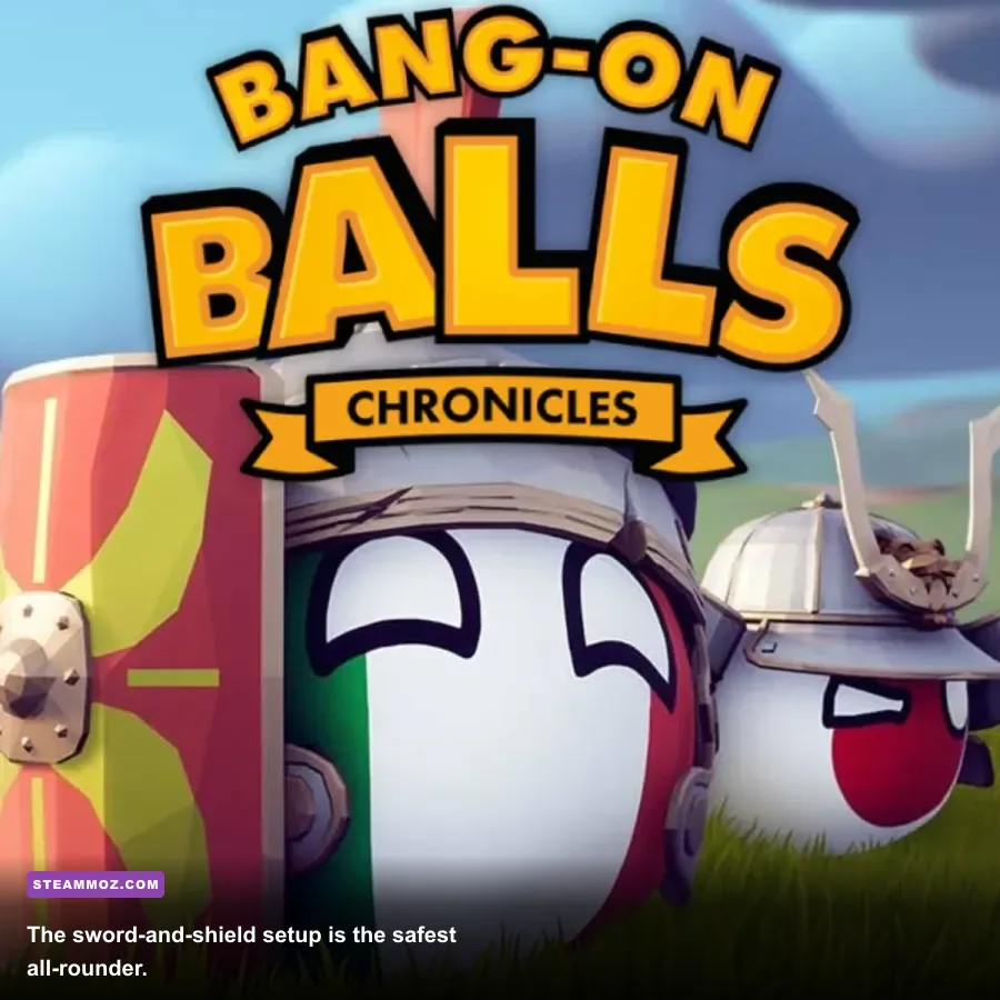 Bang-On Balls Chronicles Viking Age character using sword and shield