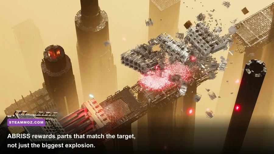 ABRISS weapon parts including rockets lasers mortar and hammer mounted on a vehicle
