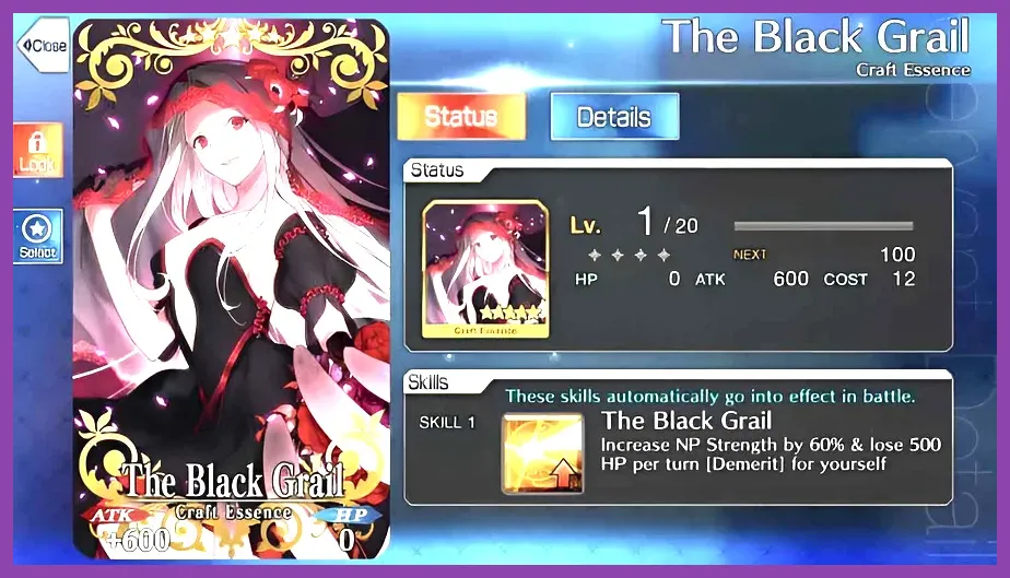 Max Limit Broken Black Grail Craft Essence in Fate Grand Order