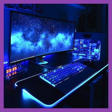 High end custom PC gaming desktop setup