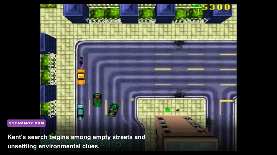 Kent walking through the deserted streets of Back in 1995