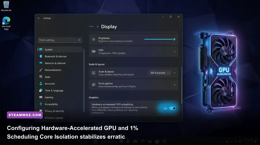 Windows 11 Graphics Settings screen showing Hardware-Accelerated GPU Scheduling toggle