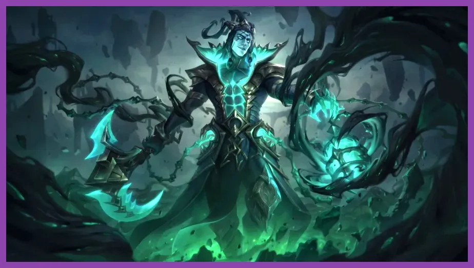 Thresh the Chain Warden character design in Wild Rift