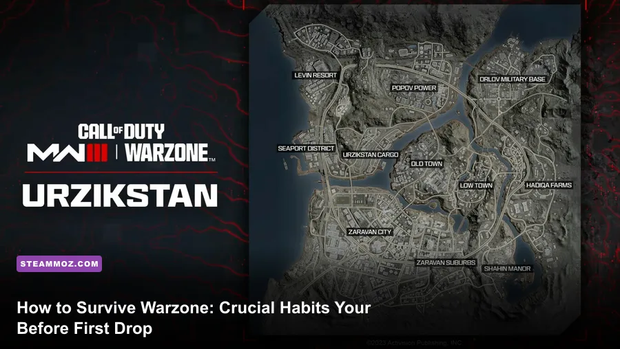 Warzone squad parachuting out of the cargo plane over Urzikstan