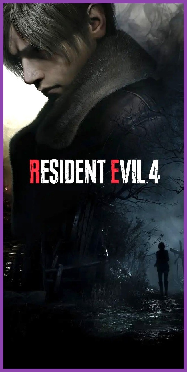 Resident Evil 4 Remake cover art showing Leon Kennedy holding a gun