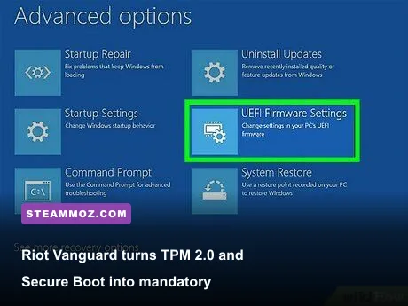 UEFI BIOS screen displaying Secure Boot and TPM security parameters