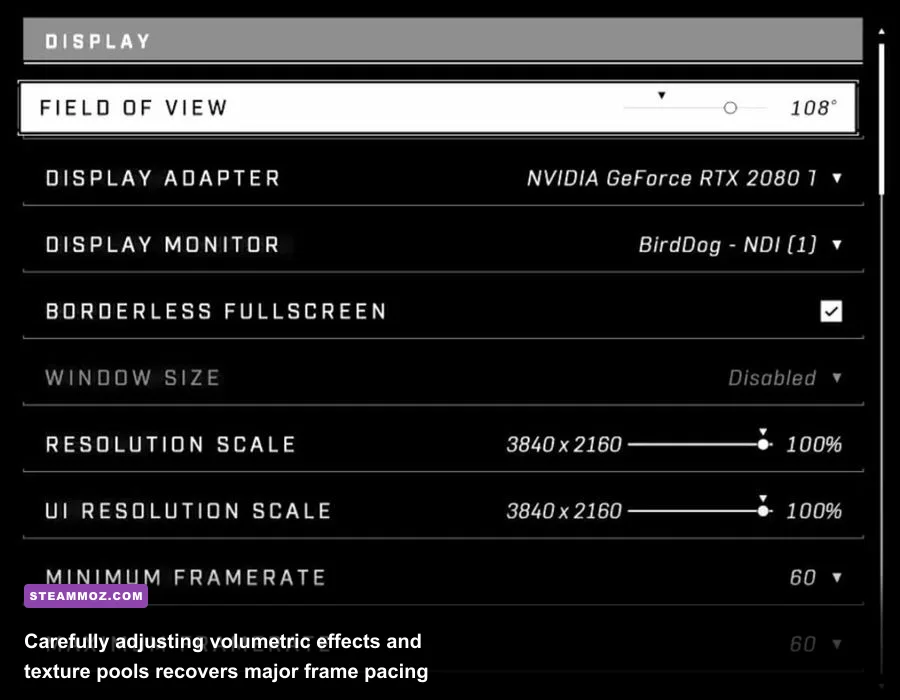 Halo video settings menu showing dynamic resolution and texture details