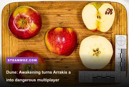 A player crossing the desert of Arrakis while avoiding a sandworm in Dune Awakening