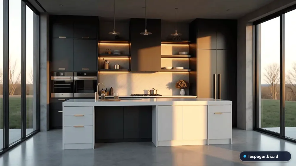 Estimasi biaya kitchen set aluminium per meter desain modern minimalis