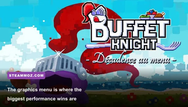 Buffet Knight Decadent Full Course PC graphics settings menu with resolution and quality options