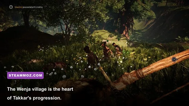 Takkar inside the Wenja village in Far Cry Primal