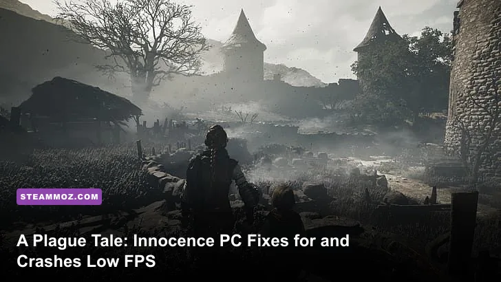Amicia and Hugo exploring a dark medieval village in A Plague Tale Innocence