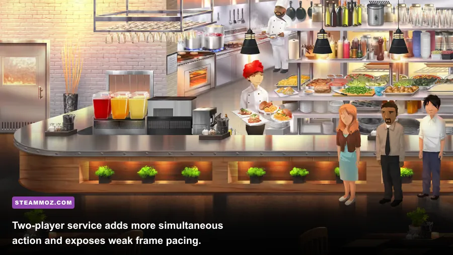 Cook Serve Delicious 2 local cooperative kitchen gameplay with two chefs