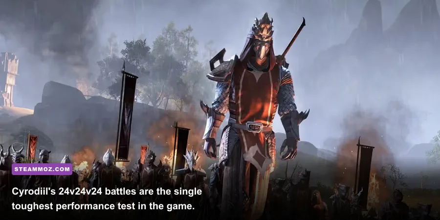 Large scale PvP battle in Cyrodiil in Elder Scrolls Online
