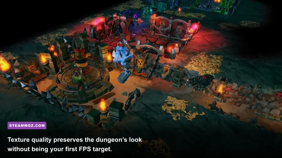 Dungeons 3 trap room and treasury packed inside a detailed underground dungeon