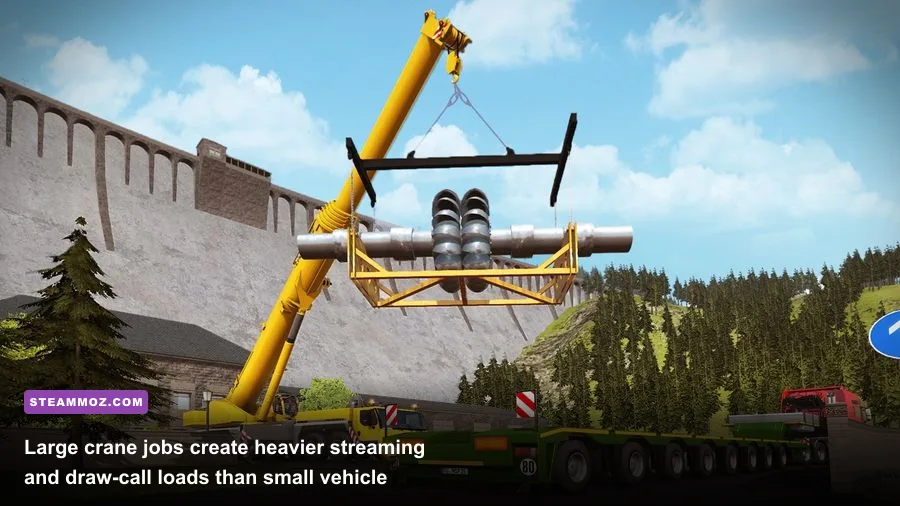 Liebherr LTM 1300 6.2 operating at a construction site in Construction Simulator 2015