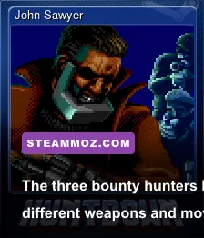 Huntdown bounty hunters battling enemies during side-scrolling gameplay