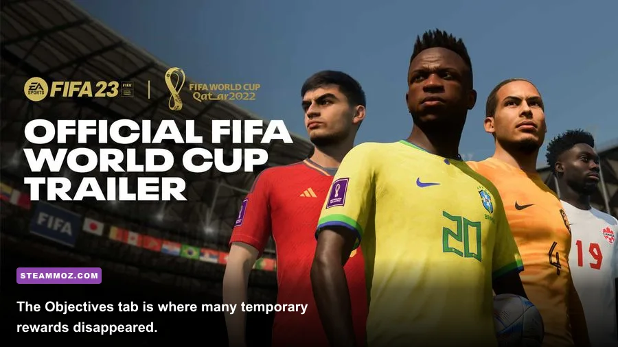 FIFA 23 Ultimate Team Objectives screen with special player rewards