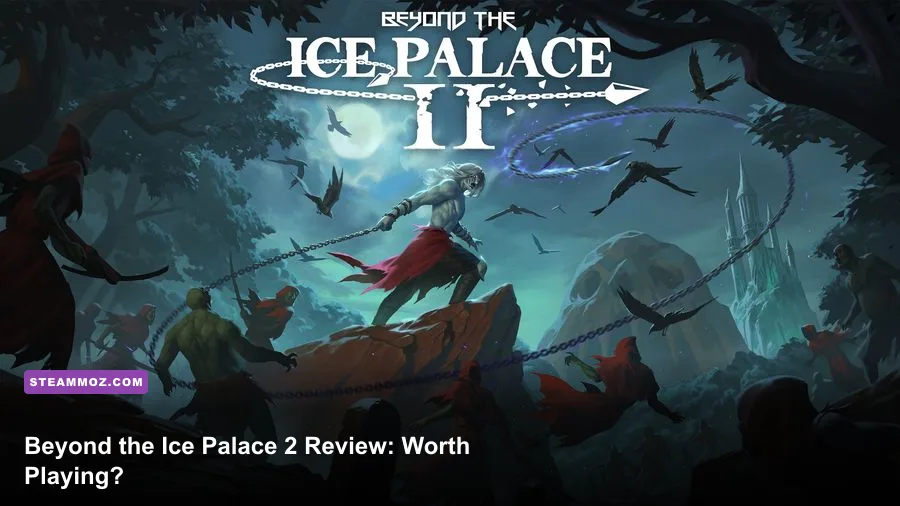 Beyond the Ice Palace 2 gameplay showing the cursed king using his shield in a dark fantasy environment