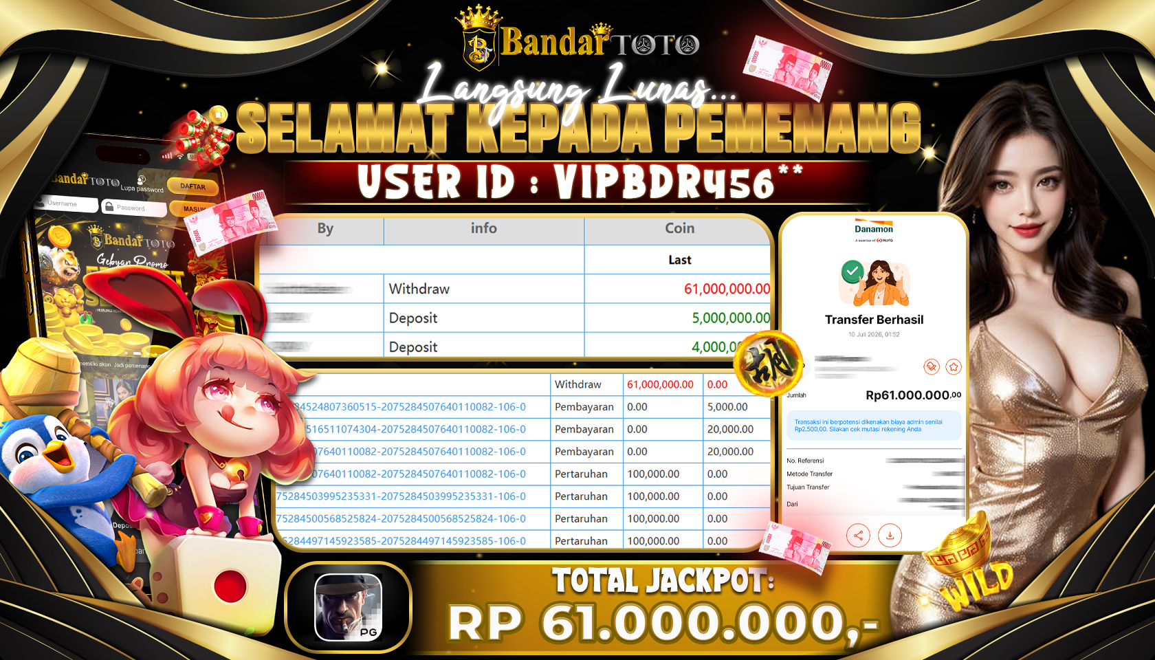BANDARTOTO JACKPOT PG-MAFIA MAYHEM 61 JUTA DIBAYAR LUNAS,-