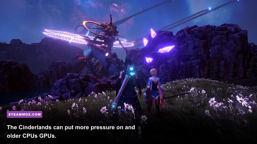 Edge of Eternity characters exploring the Cinderlands open world