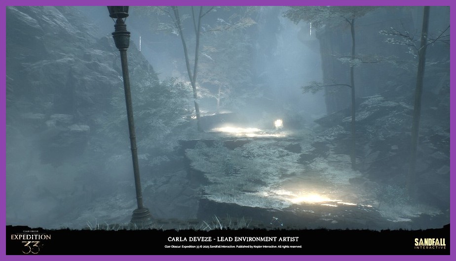 Atmospheric dark forest location from Clair Obscur Expedition 33