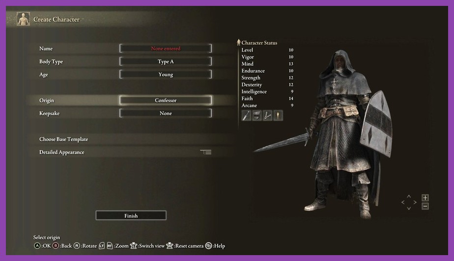 A Confessor character wielding a golden holy weapon and casting an incantation