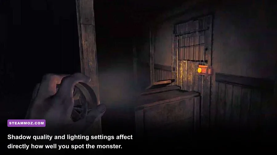 The Bunker's monster stalking the player in a tight corridor
