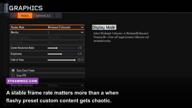 Call of Duty PC graphics settings and field of view options