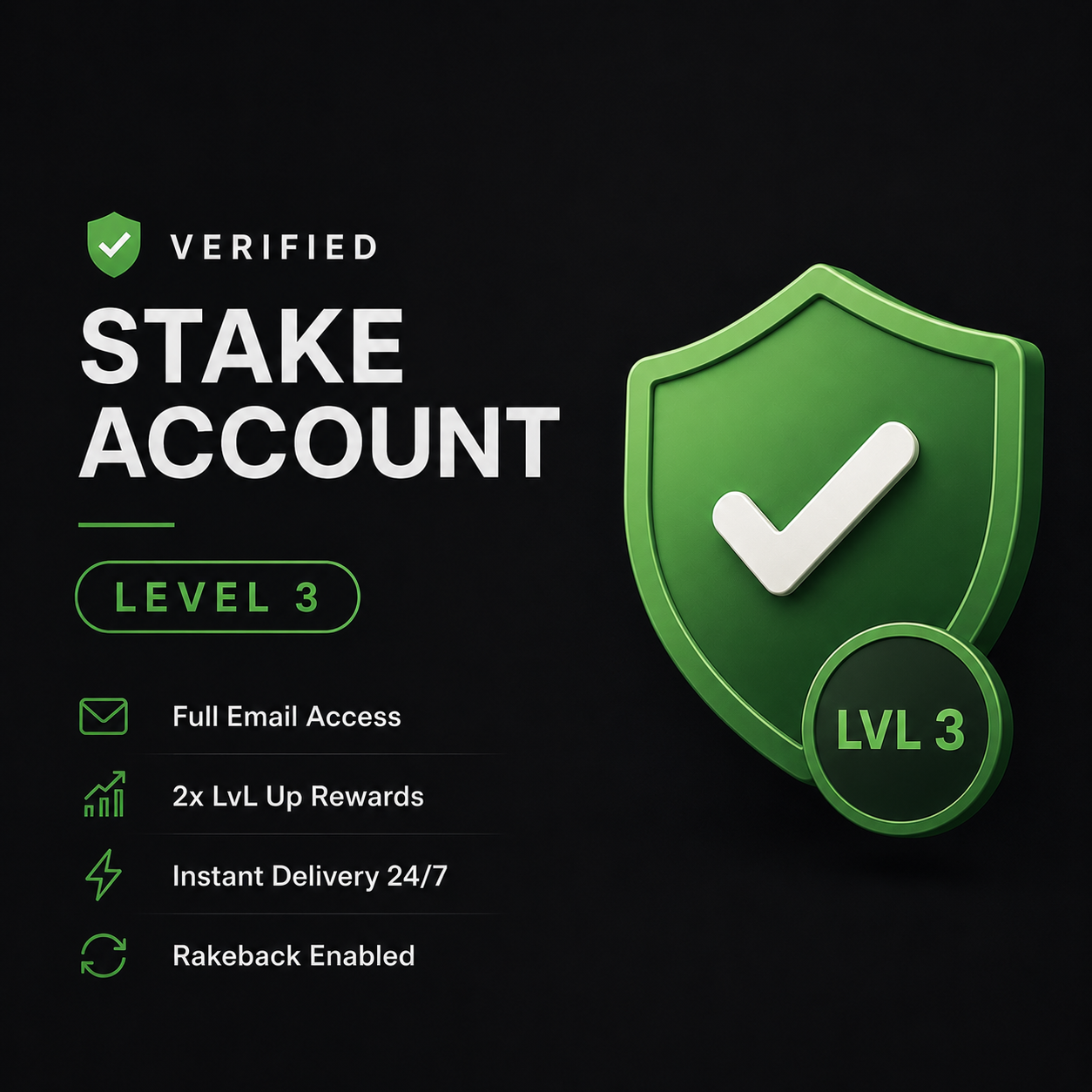 Buy Stake Level 3 KYC Account + Exclusive Rewards — KYC Verified Stake Account | Instant Delivery