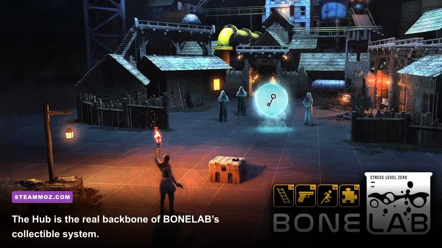 BONELAB Hub with capsule machines and avatar stations